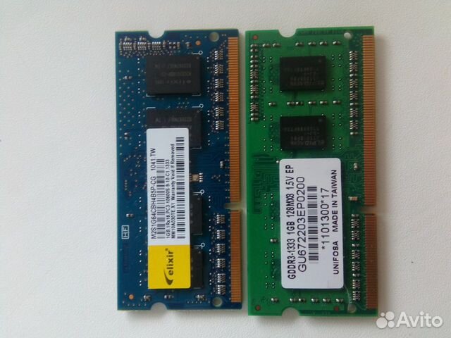 Оперативная память для ноутбука sodimm ddr3 1gb