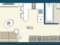 Квартира-студия, 27,4 м², 12/18 эт.