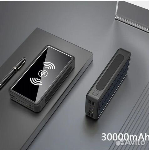 Повербанк 20000 беспроводная зарядка, солнеч бат