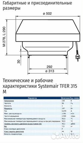 Крышный вентилятор tfer 315 M black