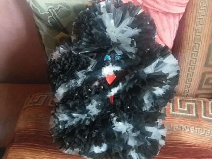 Игрушка-собака из пакетов