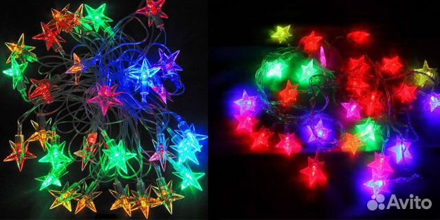 Гирлянда Звездочки (радужный) 3*70см