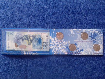 Набор монет + банкнота Сочи 2014