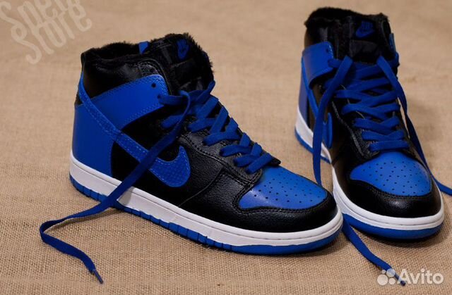 black blue nike high tops