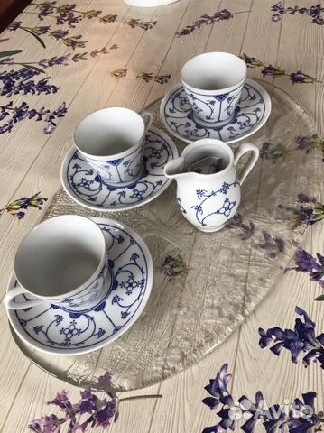 Синий лук, индийский узор, кофейный набор Kahla