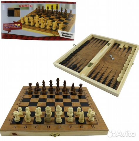 Настольная игра 3в1 нарды, шахматы, шашки большие