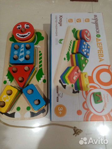 Деревянные игрушки клоун