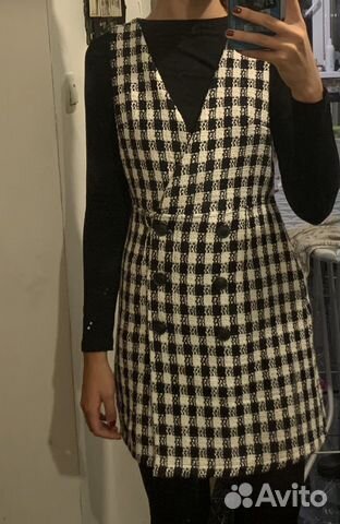 Теплое платье в клетку