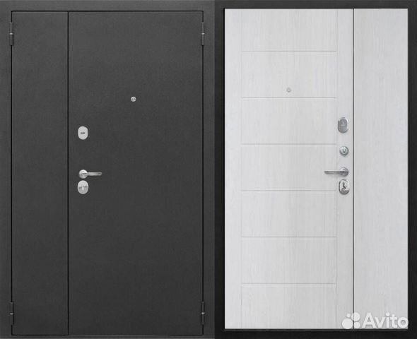 Входная двустворчатая дверь 7,5 Гарда Серебро