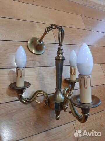 Люстра бронзовая 3 свечи. Франция сер. 20века