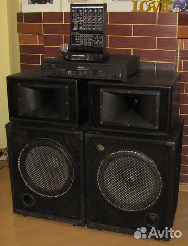 Колонки C-Mark 1100W 4шт Усилитель Микшер Микрофон