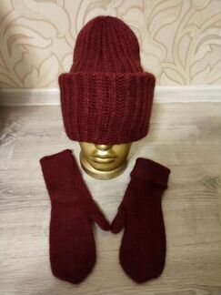 Комплект шапка и варежки