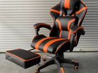 Кресло геймерсное оранжево-черное с подножкой