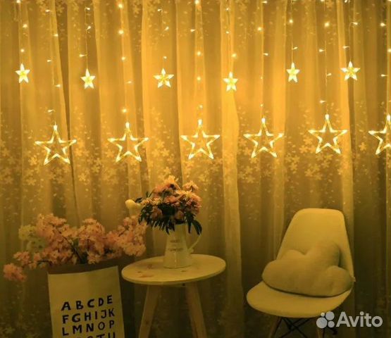 Новогодняя гирлянда на окно