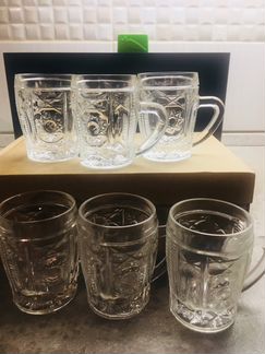 Кружки чайные хрусталь, 6 шт