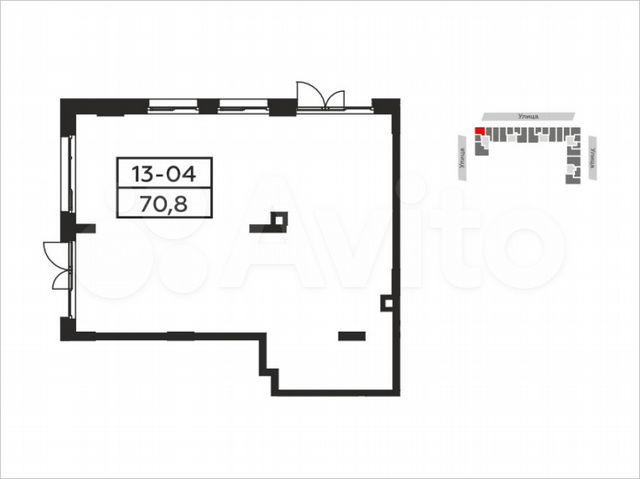 Аренда торговое помещение площадью 70.8 кв.м