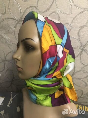 Шелковый платок, батик, ручная роспись