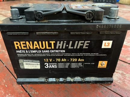 Аккумулятор для автомобиля 70Ah Renault оригинал