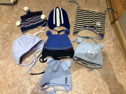 Шапки осень-весна на мальчика 3/6 мес