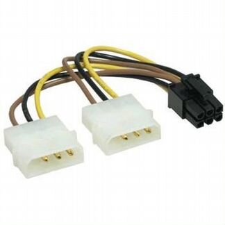 Переходник для видеокарт svga 2 molex 6pin