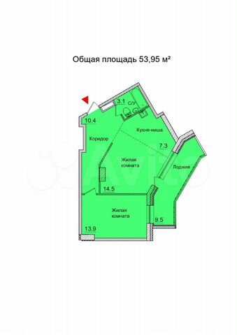 2-к. квартира, 54 м², 12/21 эт.