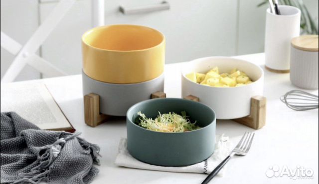 Пиалка на бамбуковой подставке