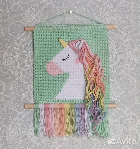 Настенное декоративное интерьерное панно Единорог