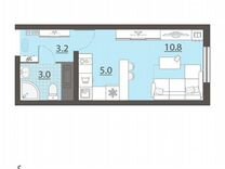 Квартира-студия, 21,9 м², 23/25 эт.