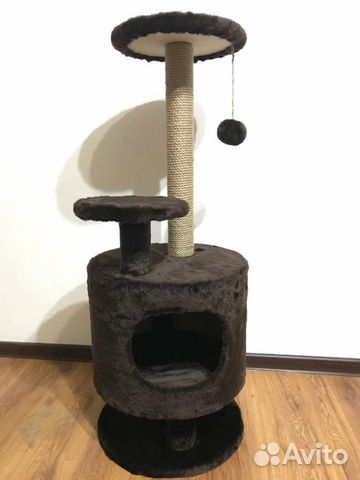 Круглый домик с когтеточкой для котов и кошечек