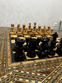 Шахматы, нарды, шашки(3в1) ручной работы