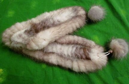 Вязаная норковая повязка. Новая