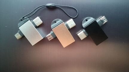 Адаптер OTG 2 в 1 с разъемами Type-C и Micro USB