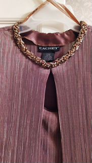 Вечернее платье макси гофре с жакетом цвет мокко р