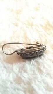 Комплект кольцо+серьги малахит серебро