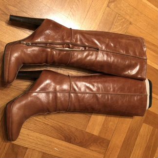 Сапоги демисезонные 39р б/у кожаные