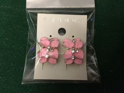 Серьги розовые Новые