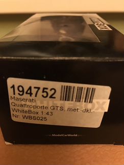 Модель машины Maserati Quattroporte GTS 1:43 white