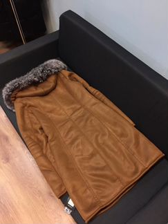 Новая женская дубленка с мехом