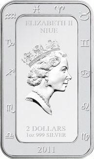 Монета Овен - Фэнтези серебро Ниуэ 2011 год