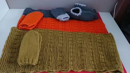 Шарф, варежки и пинетки на 1,5-3 года