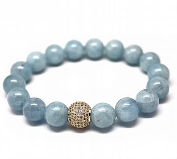Браслет из натурального камня -аквамарин