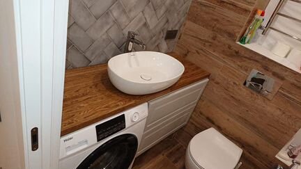 Деревянная столешница для ванной