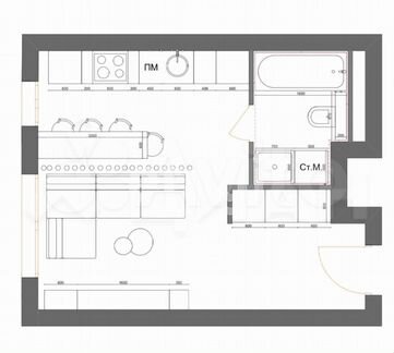 Квартира-студия, 27.7 м², 22/36 эт.