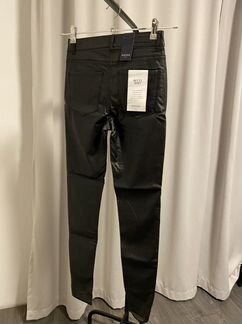 Джинсы скинни отделка под кожу xs