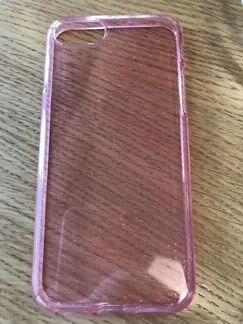 Прозрачный силиконовый чехол с блёстками на iPhone