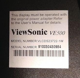 Монитор view sonic VE 500 В рабочем состоянии