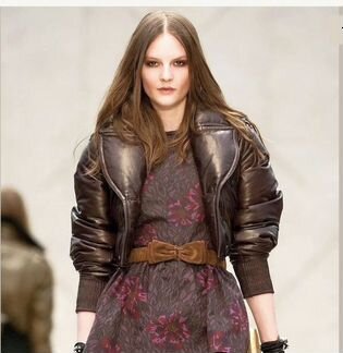 Куртка бомбер авиатор кожаный пуховик Burberry S с