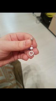 Пирсинг в пупок серебро