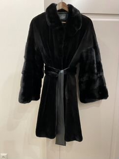 Шуба норка стриженная черная