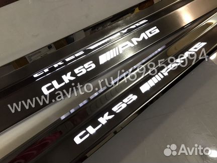 Пороги с подсветкой для Mercedes CLK 55 AMG W208